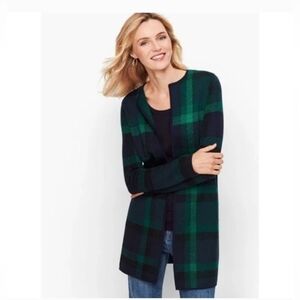 Talbots Green and Black Cardigan Sweater